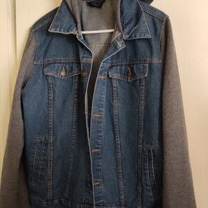 Original Deluxe Blue and Gray Hooded Jacket